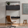 Trey Modular Wall Desk Black Wash Poplar Staged View Four Hands