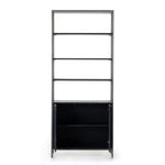 Four Hands Trey Modular Wide Bookcase Black Wash Poplar Front Facing View