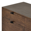 Trey Modular Wide Filing Cabinet Auburn Poplar Top Grain Leather Pulls Four Hands