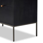 Trey Modular Wide Filing Cabinet Black Wash Poplar Iron Legs 236182-001