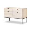 Trey Modular Wide Filing Cabinet Dove Poplar Angled View Four Hands