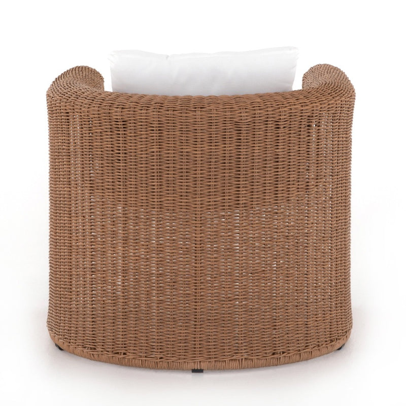 Tucson Woven Outdoor Chair Natural Back View Four Hands