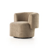 Tybalt Swivel Chair Sheepskin Camel Angled View Four Hands