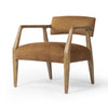 Tyler Armchair Nubuck Cognac Angled View Four Hands