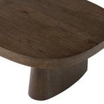 Four Hands Valen Coffee Table Rustic Brown Oak Veneer Rounded Edge