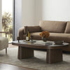 Valen Coffee Table Rustic Brown Oak Veneer Staged View Four Hands