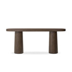 Four Hands Valen Console Table Rustic Brown Oak Veneer Front Facing View