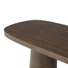 Four Hands Valen Dining Table Rustic Brown Oak Veneer Rounded Tabletop