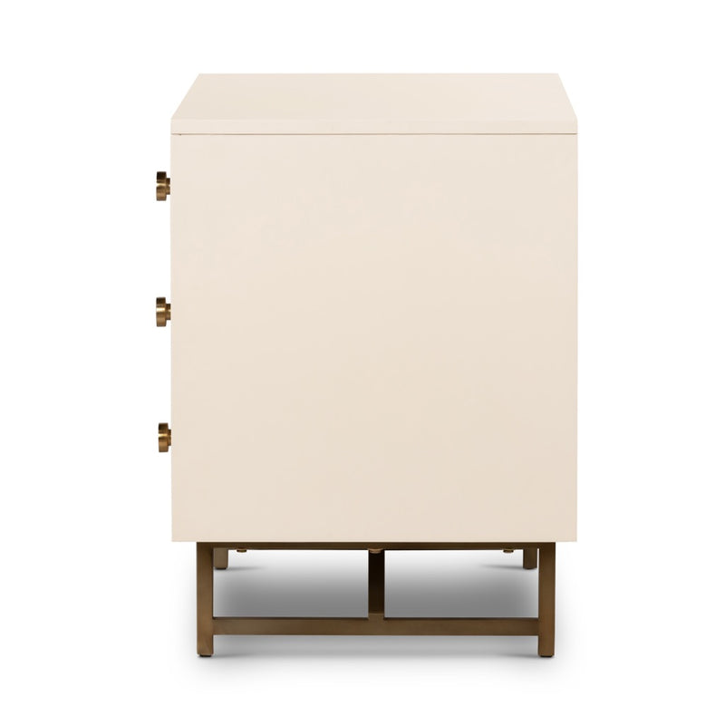 Four Hands Van Rectangular Nightstand Alabaster Side View