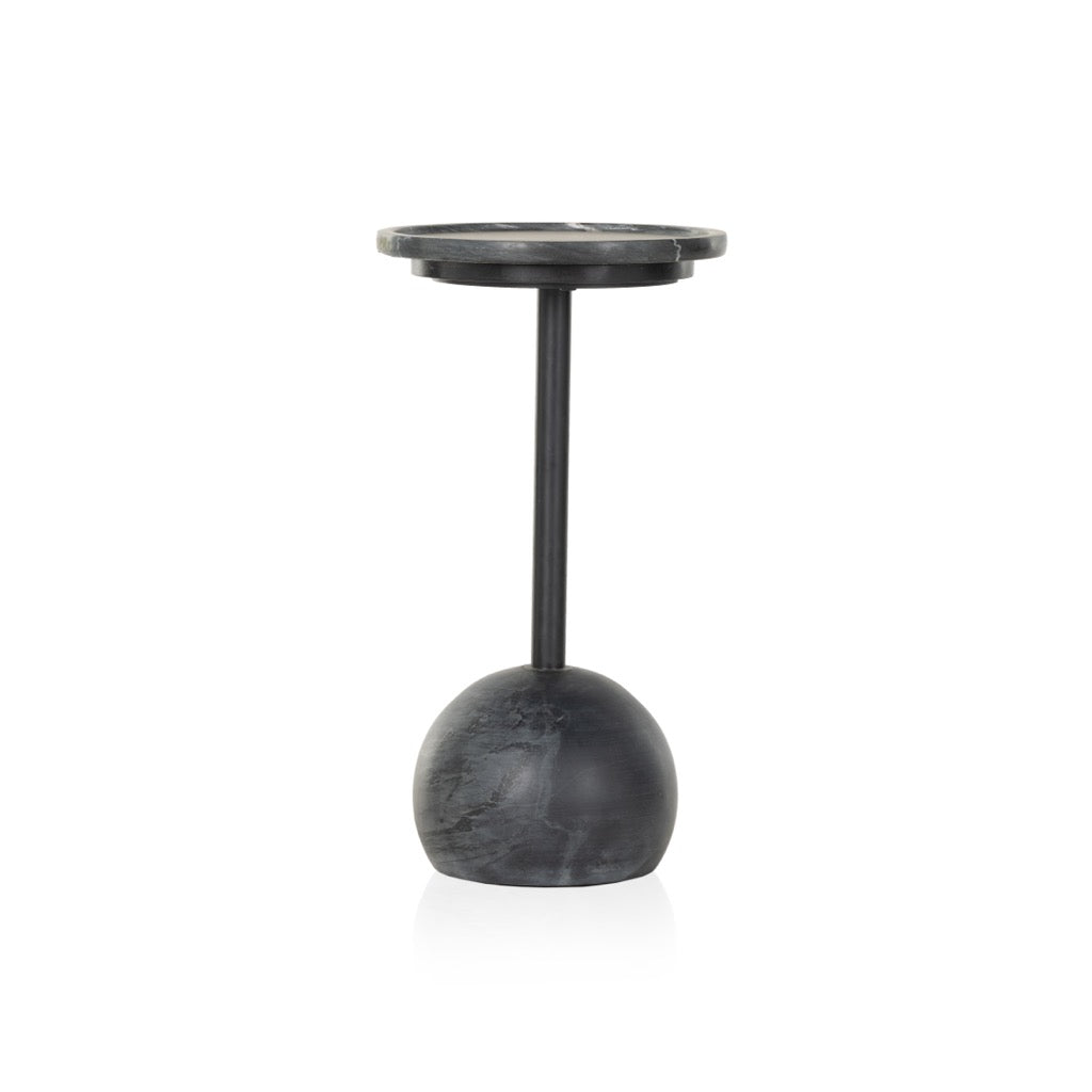 Viola Accent Table Black Marble Angled View 224056-003