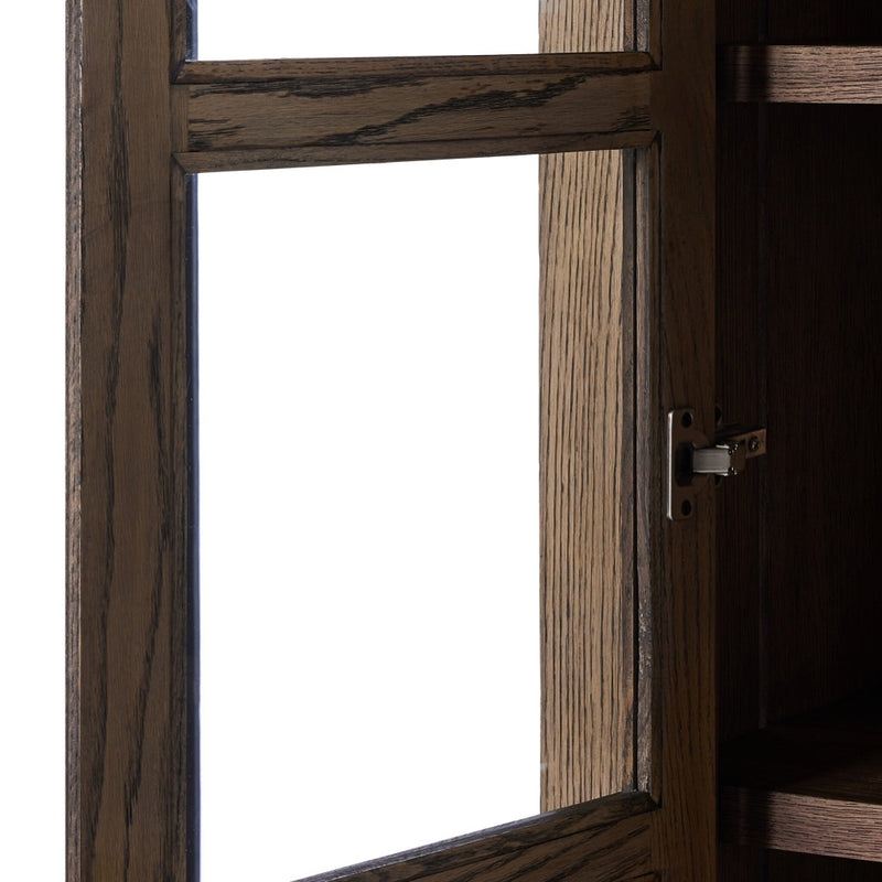 Warby Cabinet Worn Oak Veneer Cabinet Glass Detail 236406-002