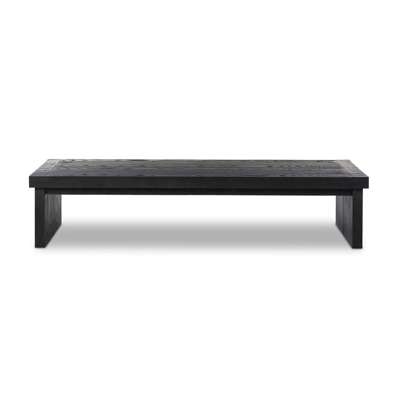 Warby Coffee Table Worn Black Veneer Front Facing View 235178-003