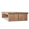 Four Hands Warby Coffee Table Worn Oak Veneer Angled View