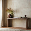 Four Hands Warby Console Table Worn Oak Veneer Staged View