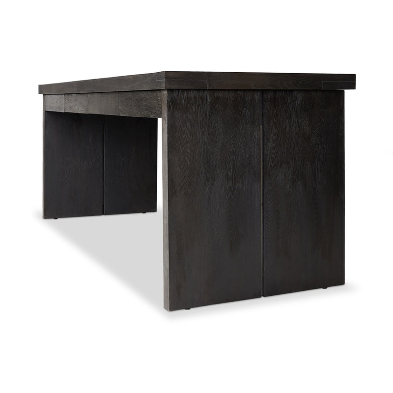 Four Hands Warby Desk Worn Black Veneer Angled View