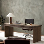 Warby Desk Worn Oak Veneer Staged View in Home Office 235179-002