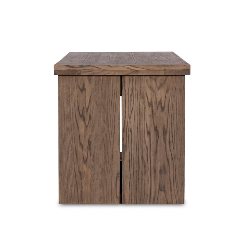 Warby Desk Worn Oak Veneer Side View 235179-002