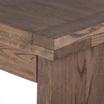 Warby Desk Worn Oak Veneer Graining Corner Detail Four Hands