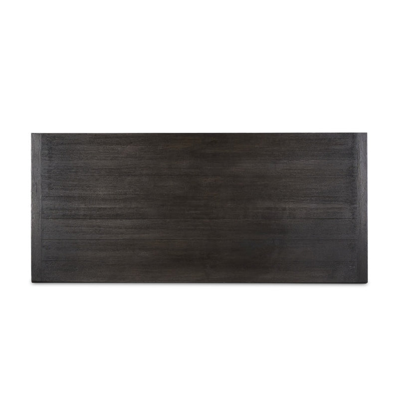 Warby Dining Table Worn Black Veneer Top View 235116-003