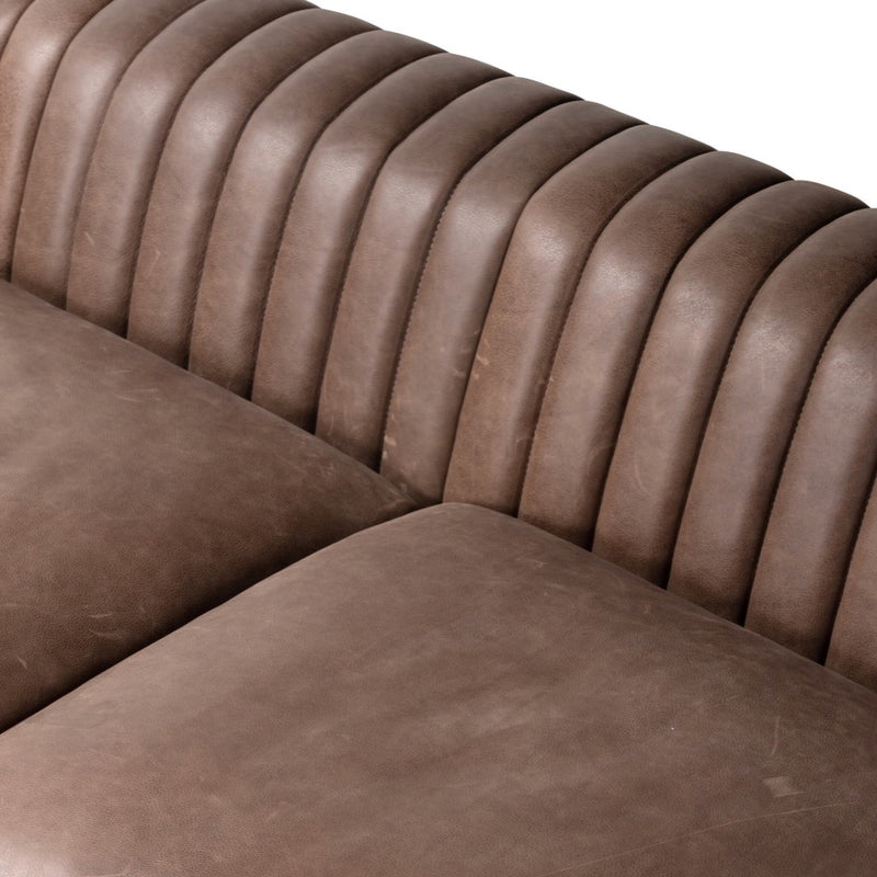 Watson Sofa Palermo Cigar Top Grain Leather Seating Four Hands