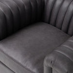 Four Hands Watson Swivel Chair Palermo Black Top Grain Leather Seating