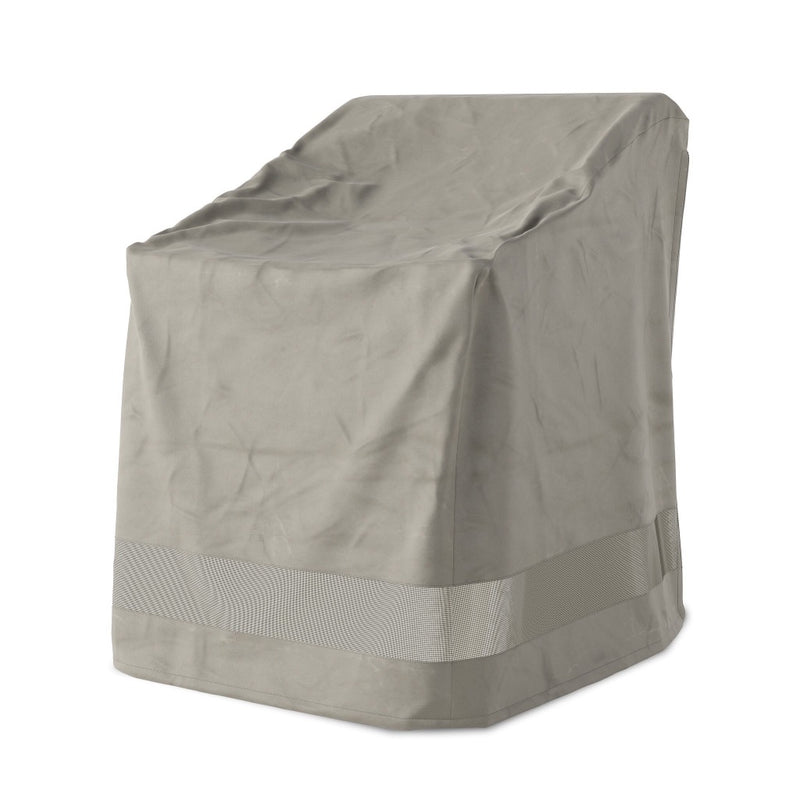 Weatherproof Outdoor Dining Chair Cover Baron Grey Angled View 240414-001