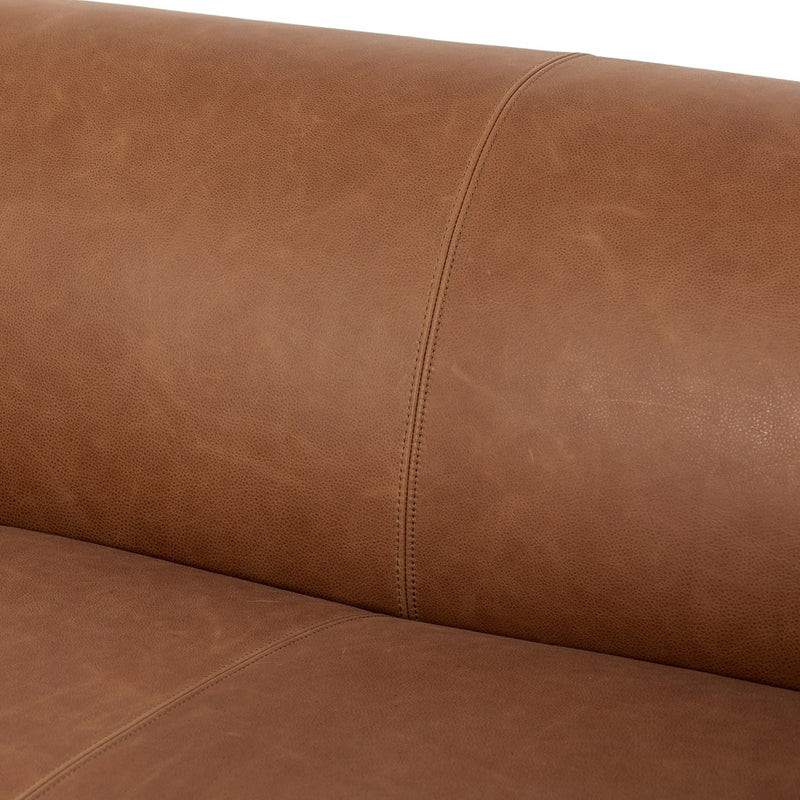 Four Hands Wellborn Sofa Palermo Cognac Top Grain Leather Backrest