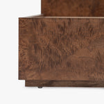 Wesley Burl Bed Dark Brown Foot Board Detail CH-1002591-IN02-FN-BD-BD-DB-KG