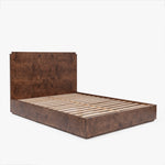 Wesley Burl Bed Dark Brown Angled Bed no Mattress CH-1002591-IN02-FN-BD-BD-DB-KG