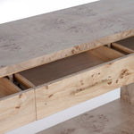 Wesley Burl Console Light Brown Open Drawers Detail Co.House Designs