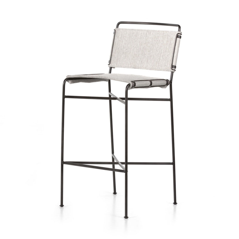 Wharton Bar Stool Avant Natural Angled View Four Hands