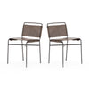 Four Hands Wharton Dining Chair Distressed Brown Angled View Pair of Chairs