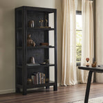 Wimberley Bookcase Worn Black Parawood Staged View Four Hands