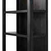 Wimberley Bookcase Worn Black Parawood Open Shelving Four Hands