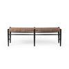 Four Hands Wyatt Bench Drifted Matte Black Front Facing View