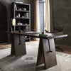 Wylie Desk Rustic Grey Veneer Staged View in Home Office Four Hands