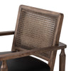 Four Hands Xavier Dining Armchair Carson Black Aged Almond Cane Backrest