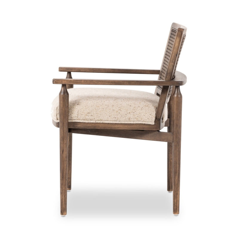 Xavier Dining Armchair Hasselt Taupe Side View Four Hands