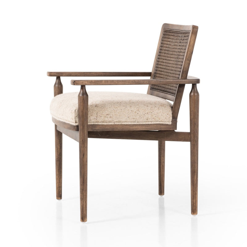 Four Hands Xavier Dining Armchair Hasselt Taupe Angled View