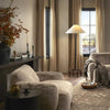 Four Hands Yarra Console Table Grey Oak Veneer Staged View in Living Room