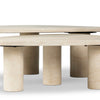 Four Hands Zion Coffee Table Set Cream Marble Legs