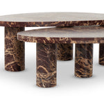 Zion Coffee Table Set Merlot Marble Legs 238223-001