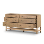 Four Hands Zuma 6 Drawer Dresser angled open drawer view