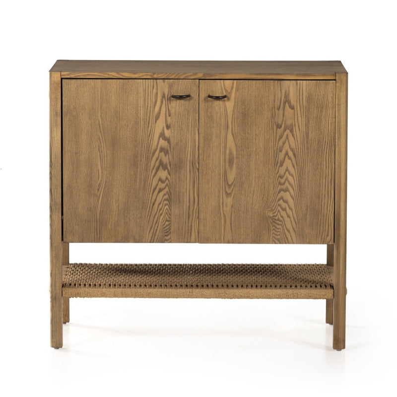 Four Hands Zuma Small Cabinet Dune Ash Veneer Front Facing View