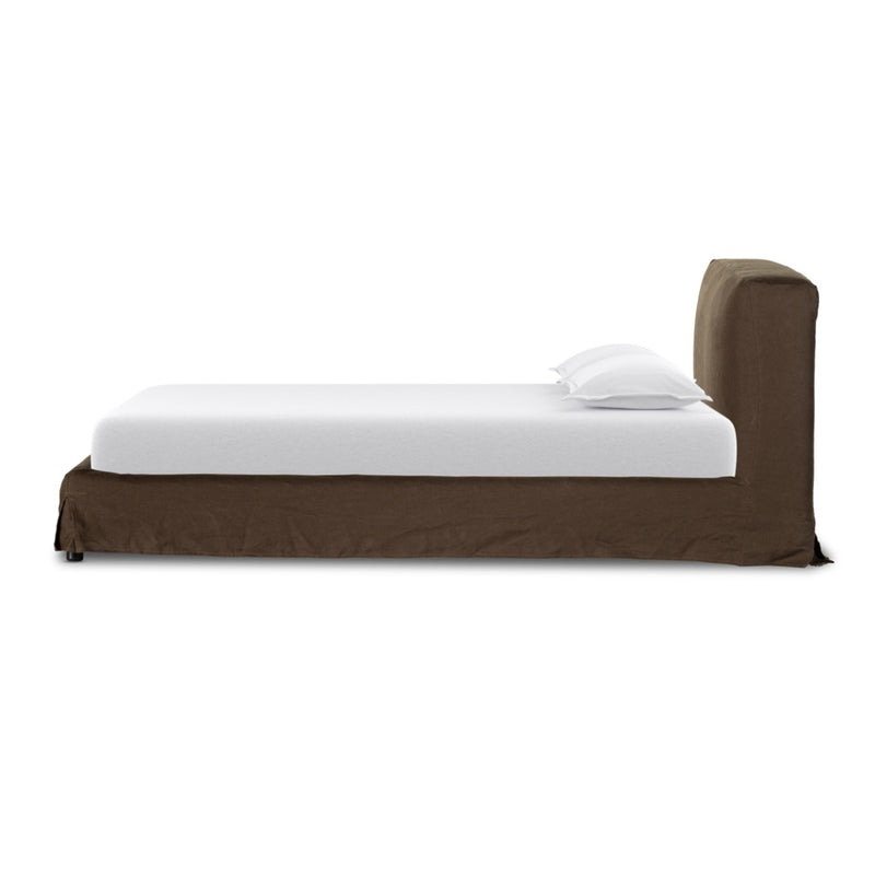 Aidan Slipcover Bed Brussels Coffee Side View 234707-010
