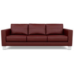 Bali Red Hibiscus- Alessandro Three Seat Leather Sofa