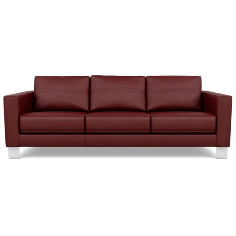 Bali Red Hibiscus- Alessandro Three Seat Leather Sofa