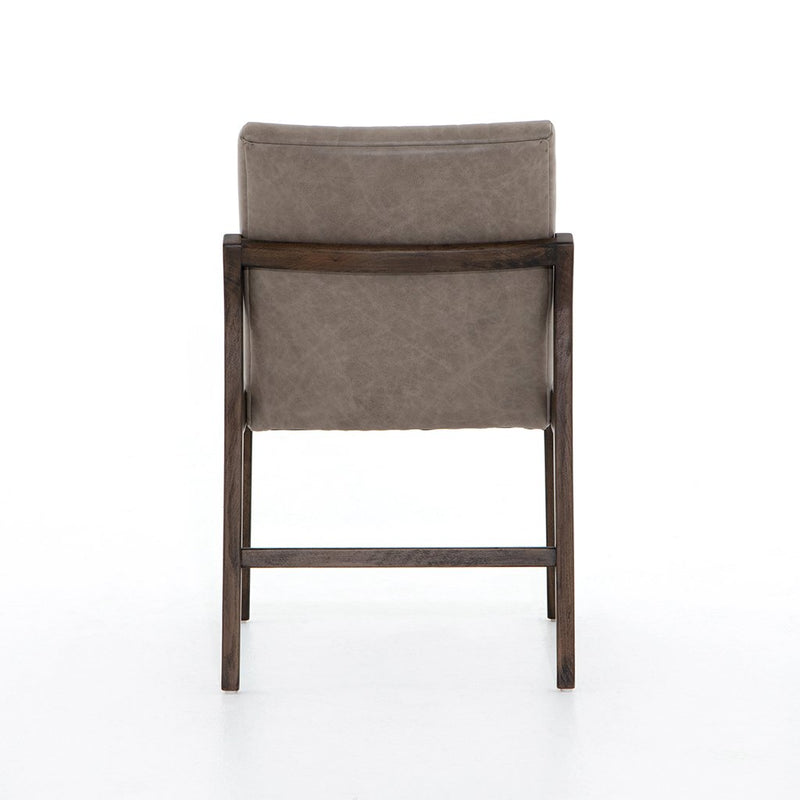 Alice Grey Leather Dining Chair Back View