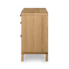 Allegra 8 Drawer Dresser honey finished oak side view