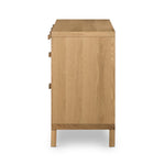 Allegra 8 Drawer Dresser honey finished oak side view